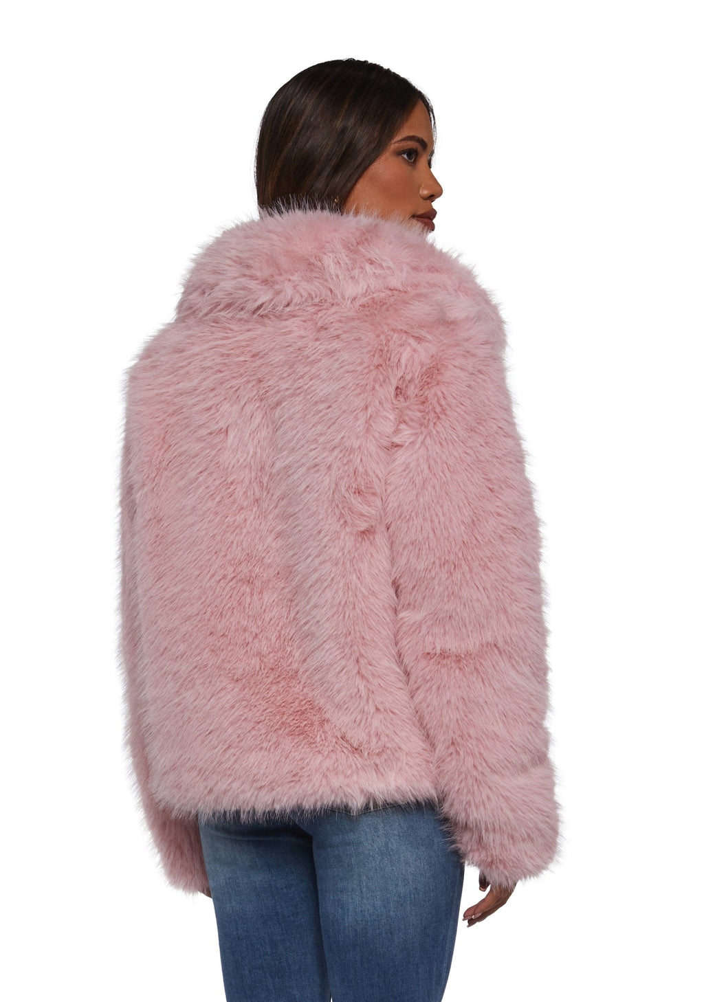 Melora Faux Fur Coat – Pink