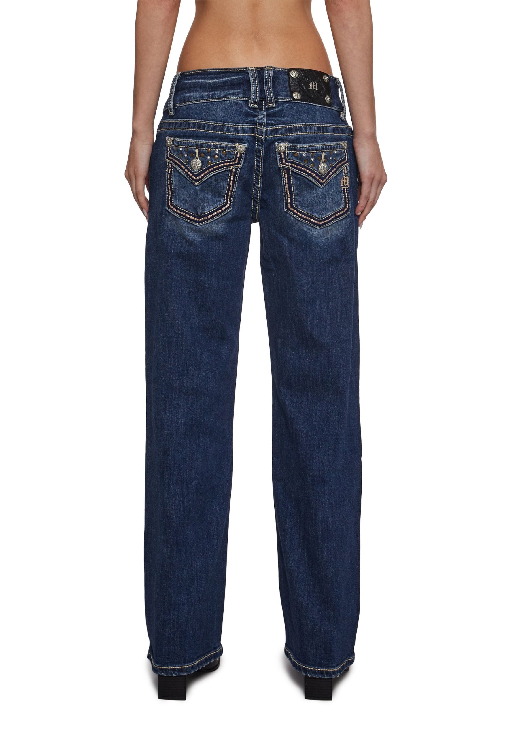 30″ Low Rise Slim Wide Jeans