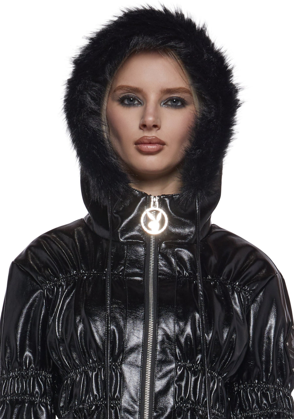 Puffer Jacket With Faux Fur Trim