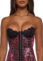 Captivating Gazes Slip Dress – Pink Leopard