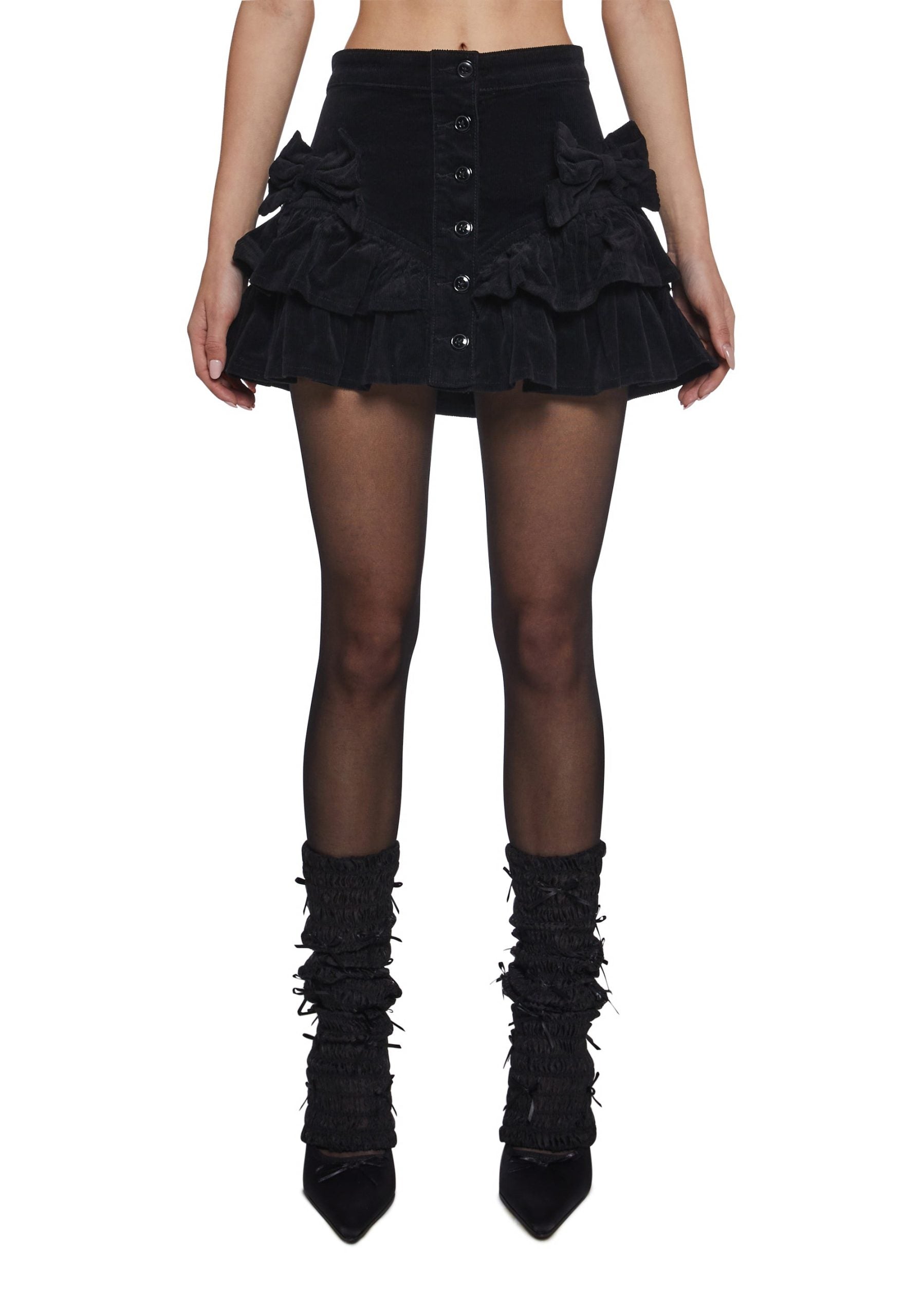 Cheerful Charm Mini Skirt – Black