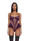 Cheri Amore Lace Teddy – Purple