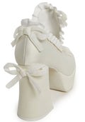 Bisou Baby Platform Heels – White