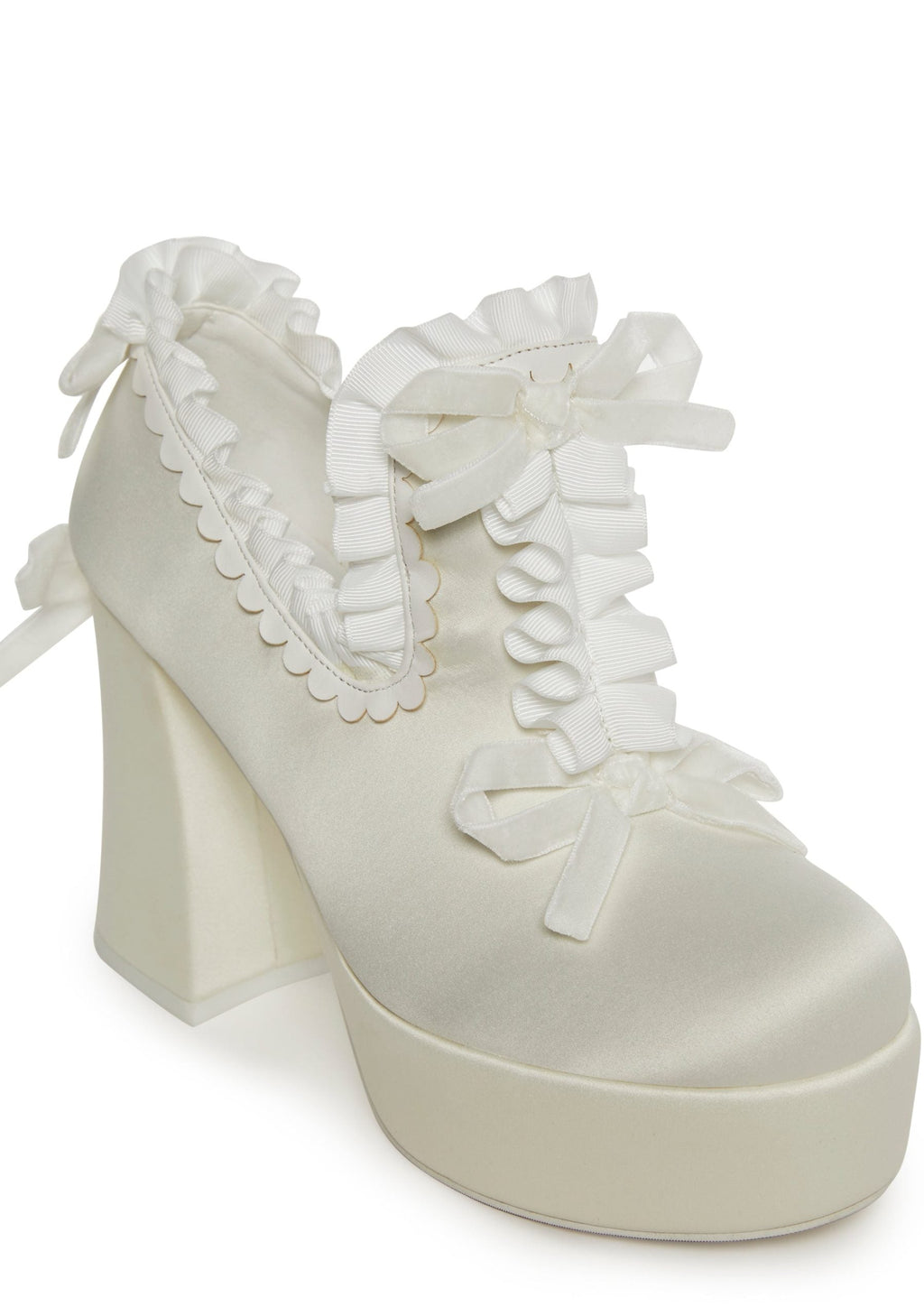 Bisou Baby Platform Heels – White