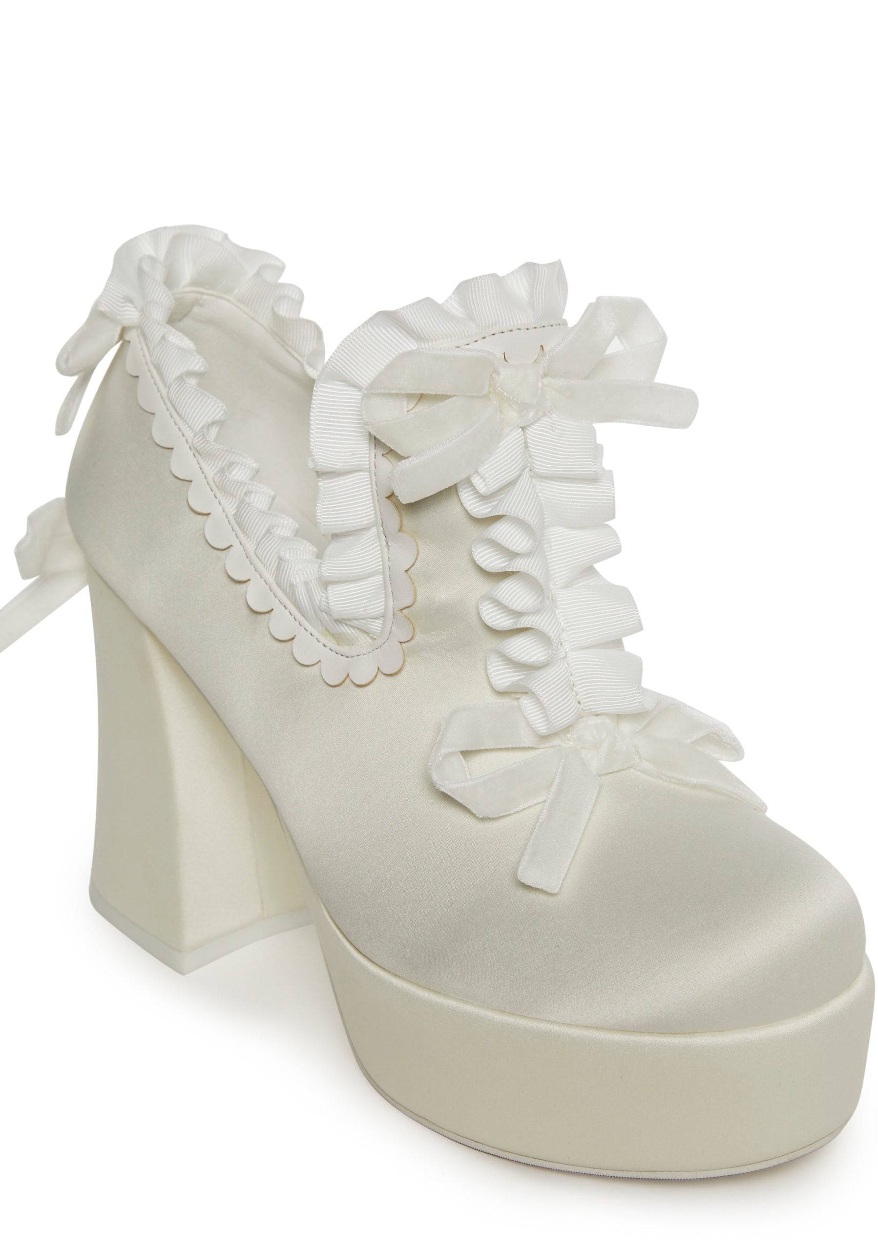 Bisou Baby Platform Heels – White