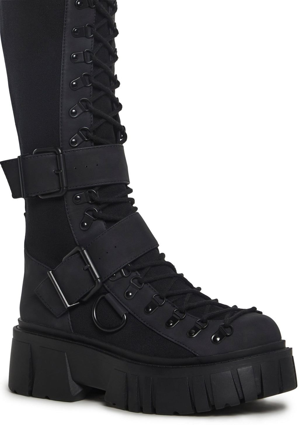 Low Traitor Knee High Boots – Black