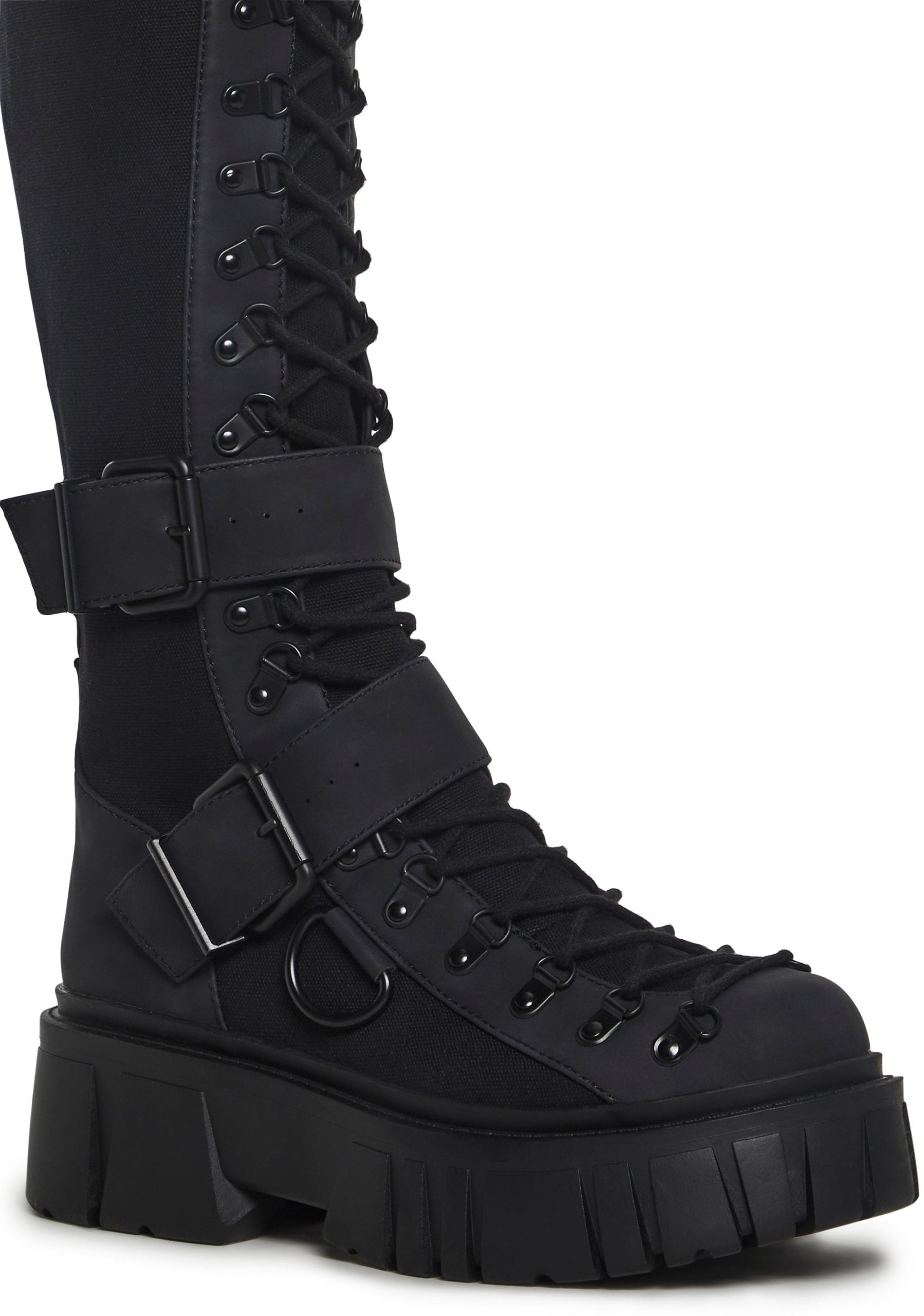 Low Traitor Knee High Boots – Black