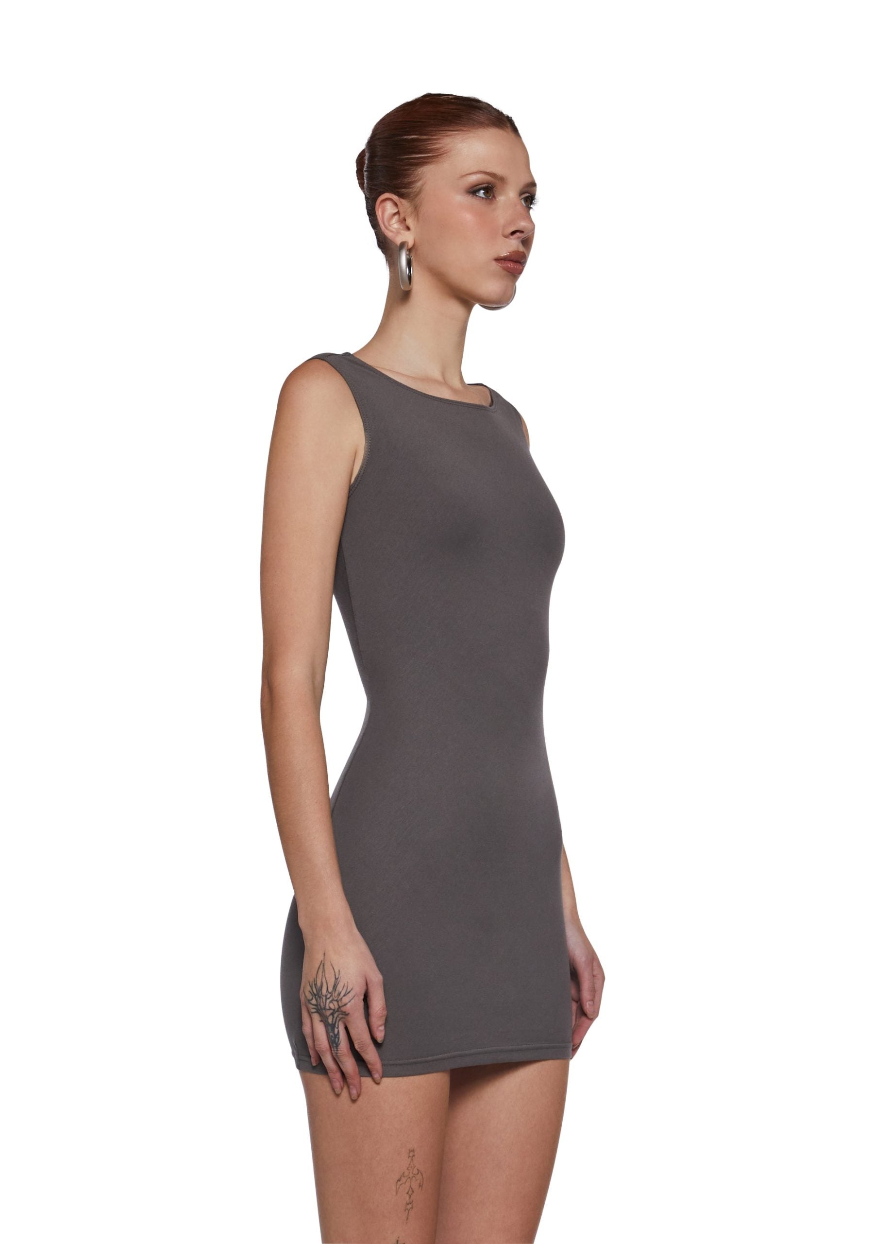 Chic Angles Mini Dress – Gray