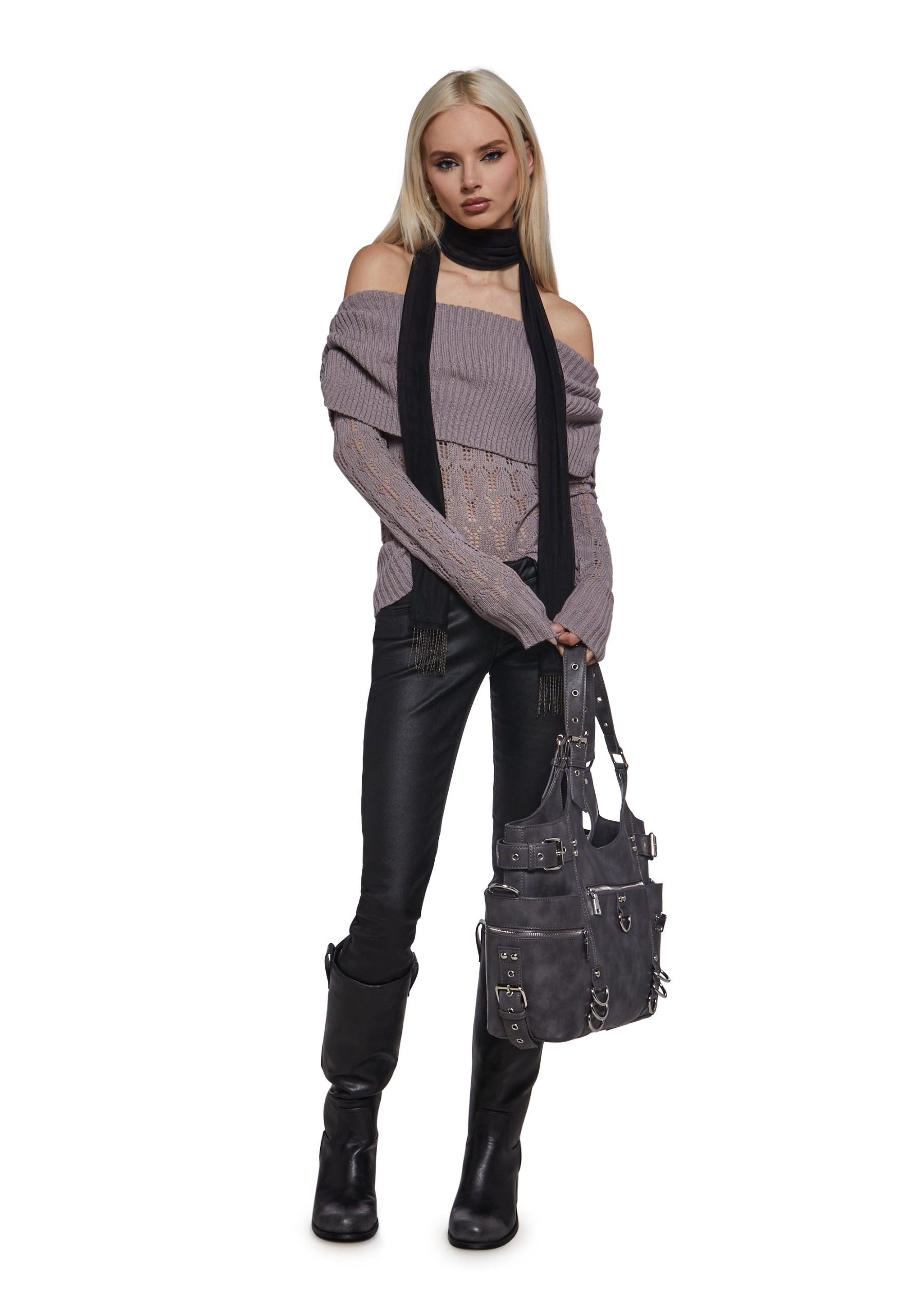 Flirty Tease Off The Shoulder Sweater