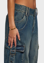 Digital Attraction Cargo Pants – Blue