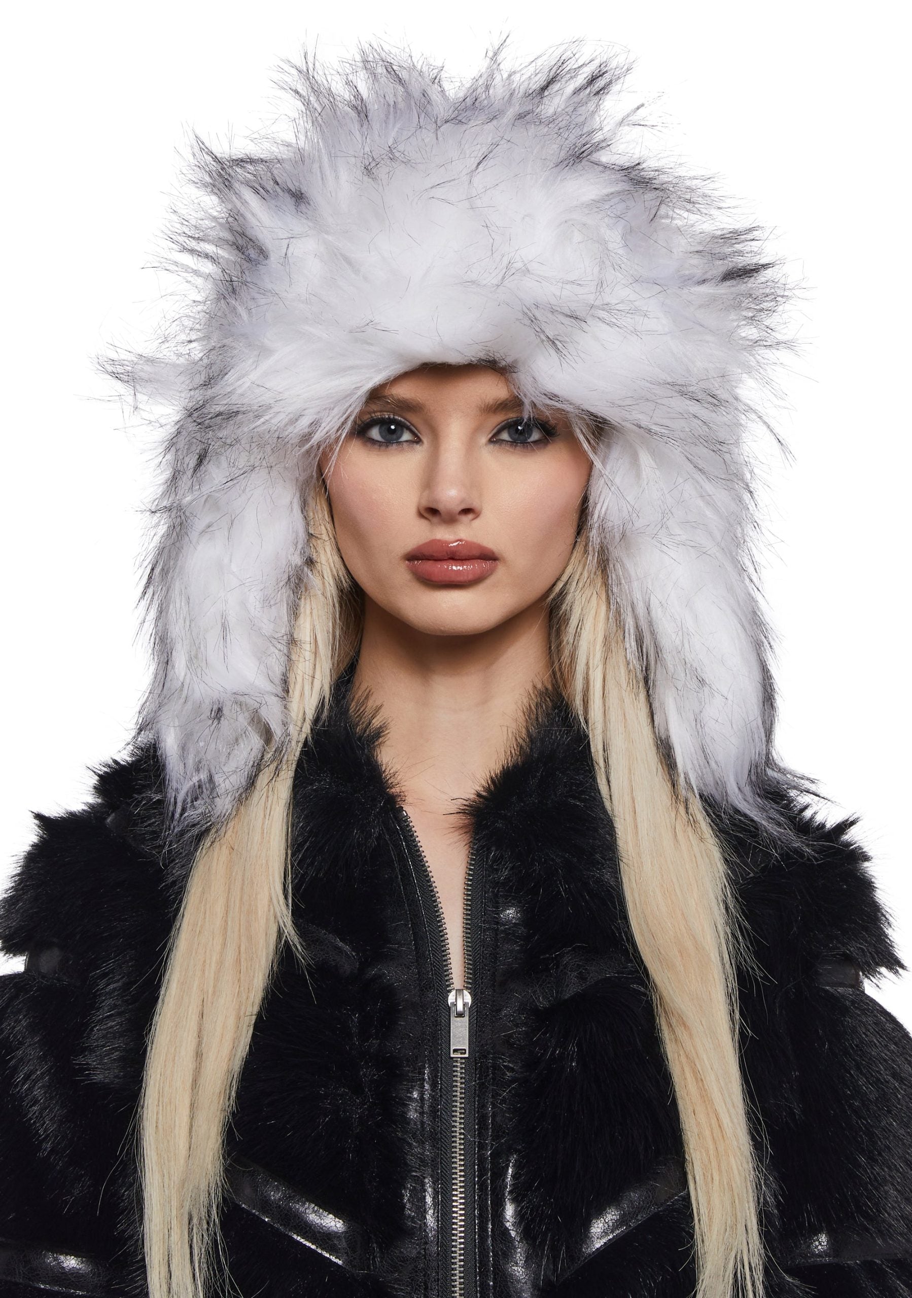 Aura Faux Fur Trapper Hat – White