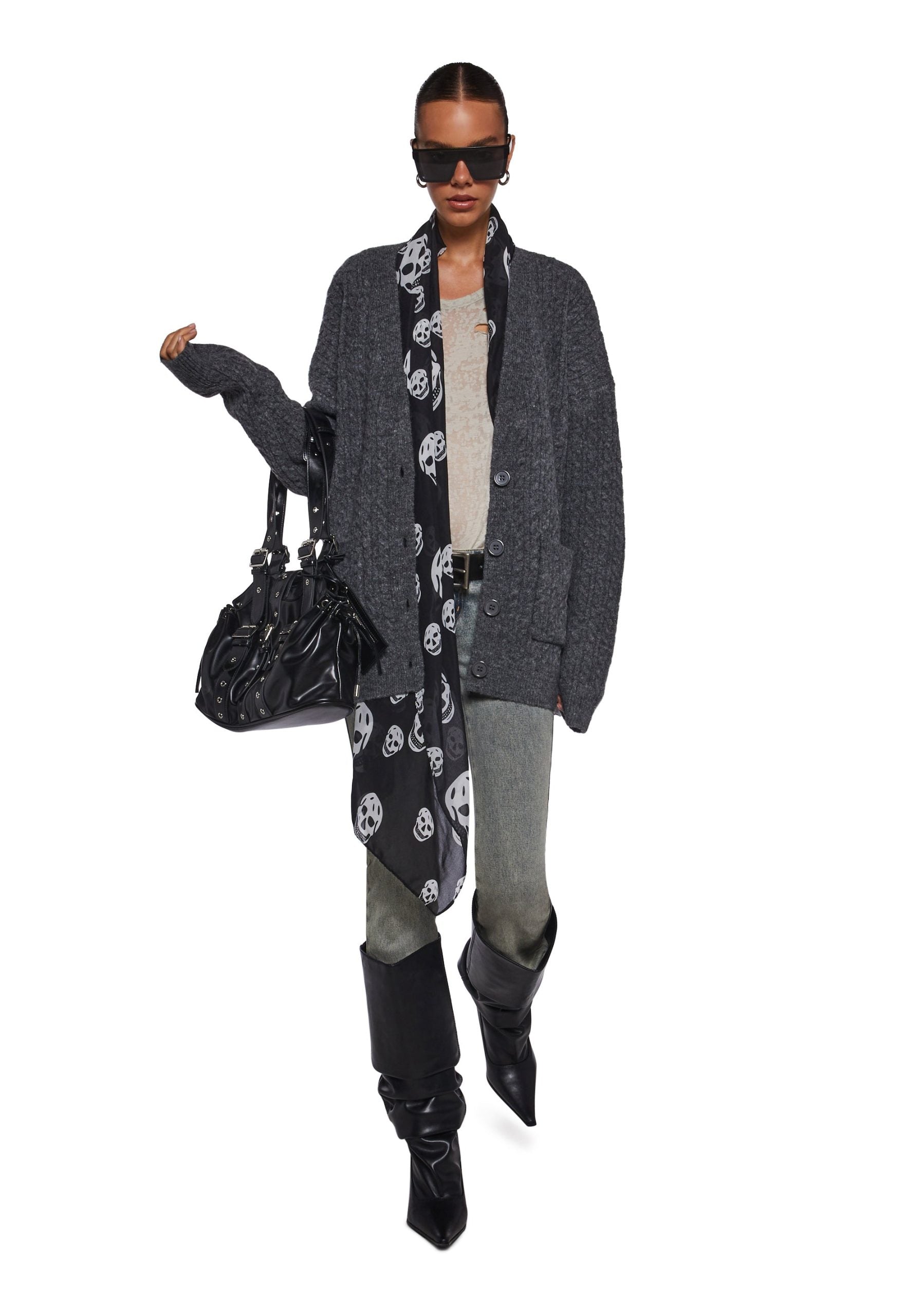 Rooftop Escape Knit Cardigan – Gray