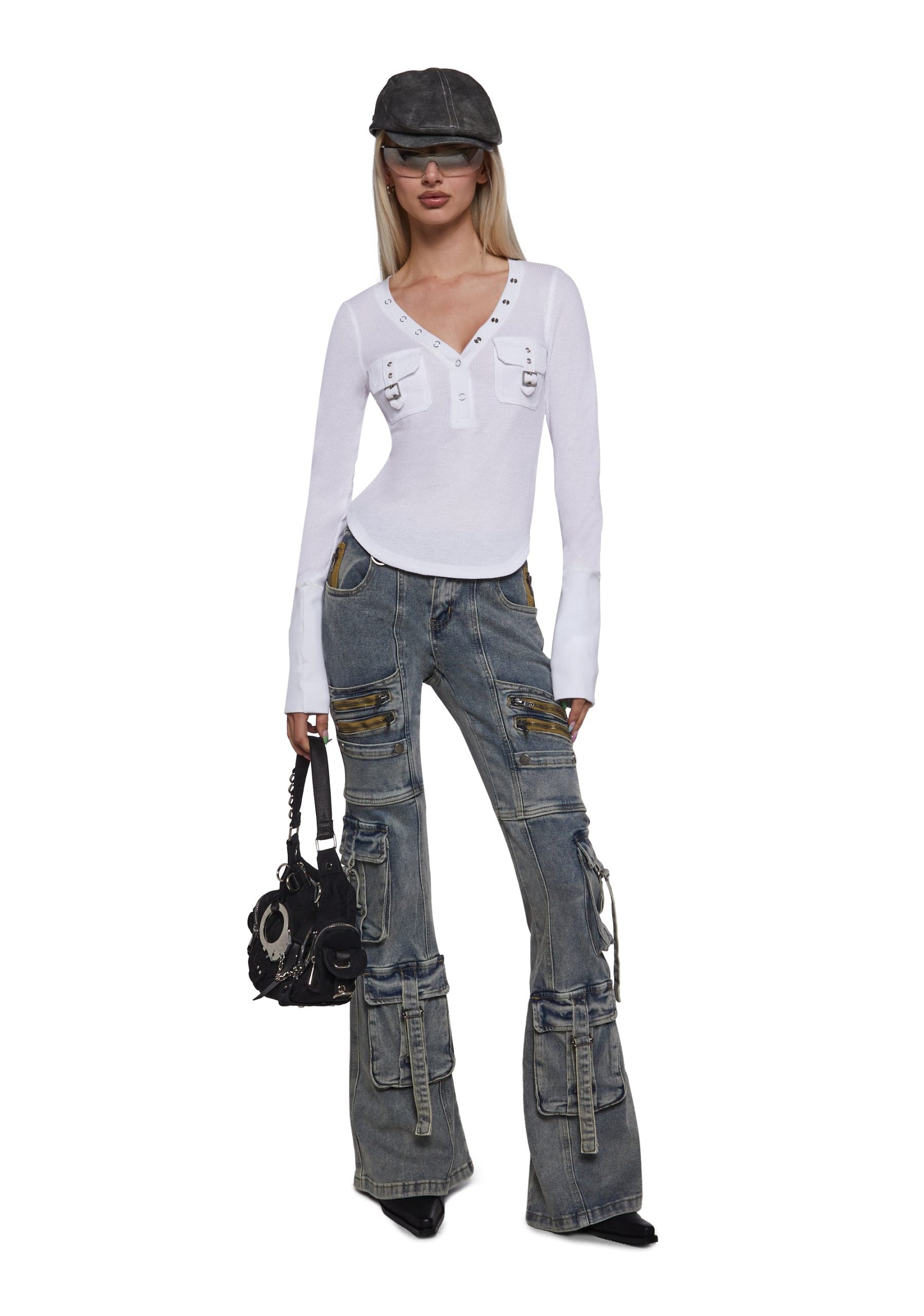 Brianna Long Sleeve Top – White