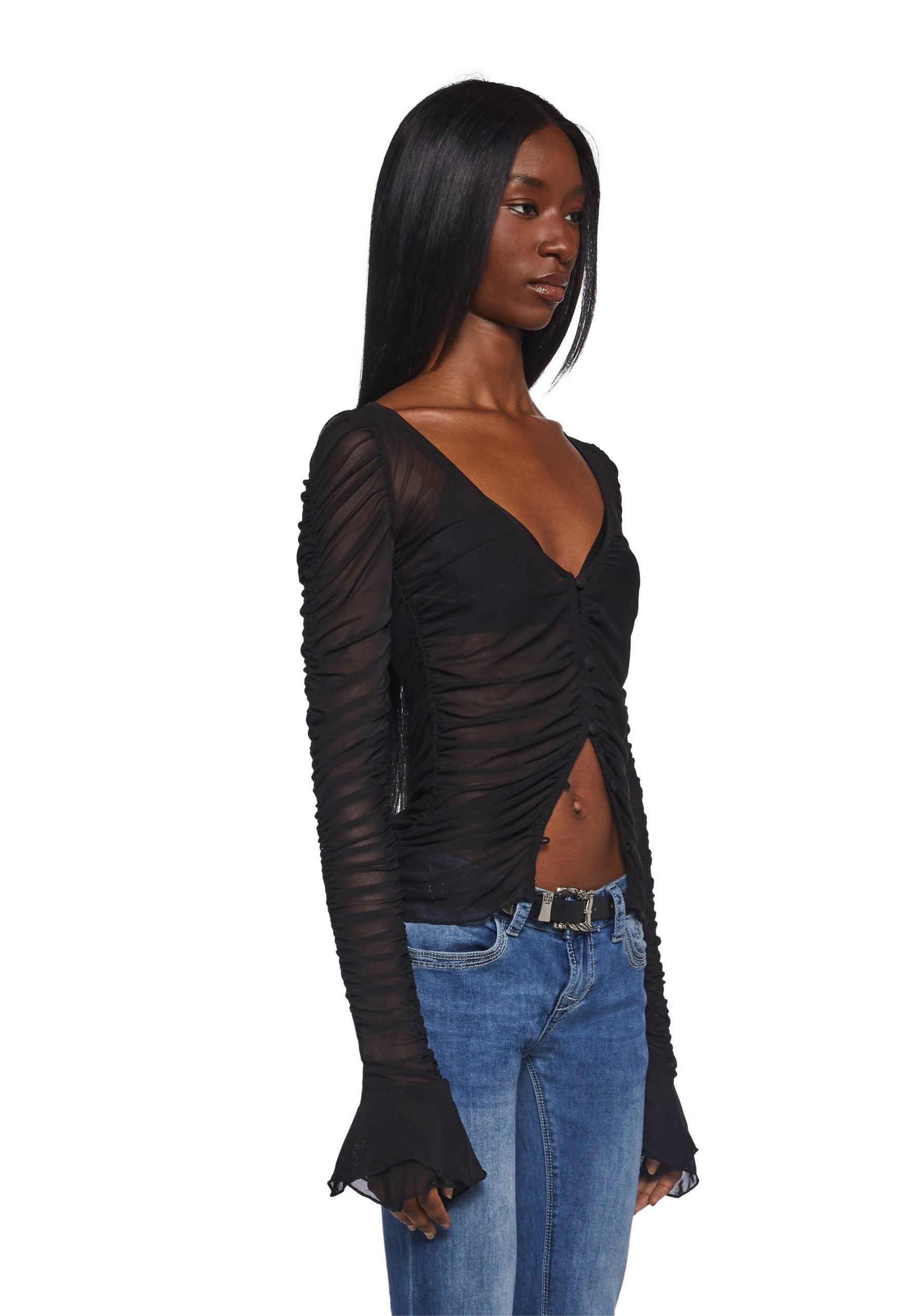 Divine Status Chiffon Blouse – Black
