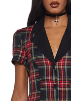 Devil You Don’t Exist Plaid Dress
