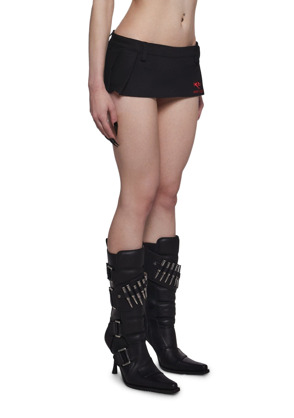 Born To Ride Pleated Ultra Mini Skirt – Black