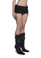 Born To Ride Pleated Ultra Mini Skirt – Black
