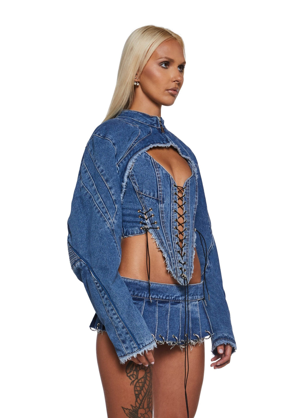 XTC Denim Choker Jacket – Blue