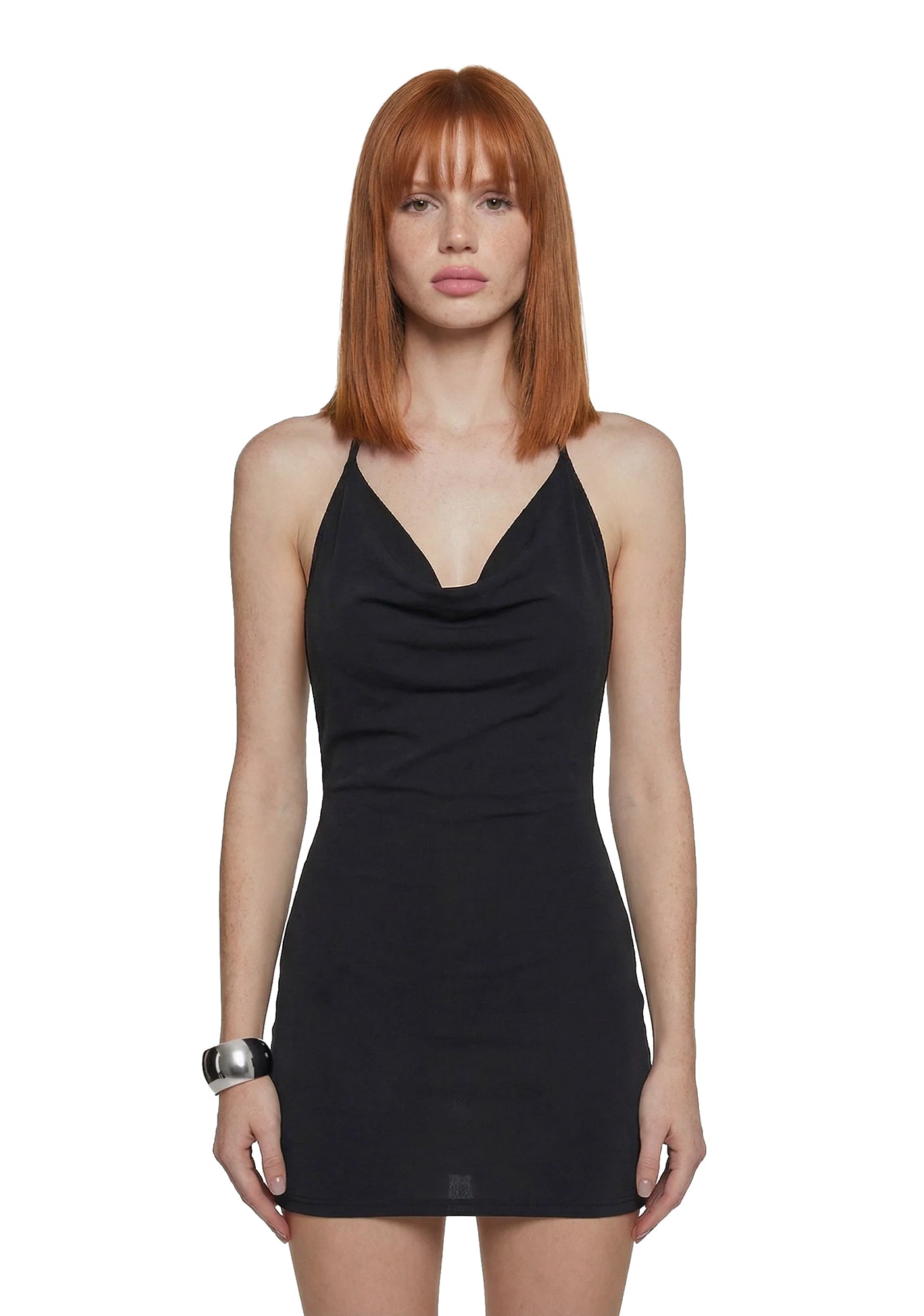 Ego Cowl Knit Mini Dress