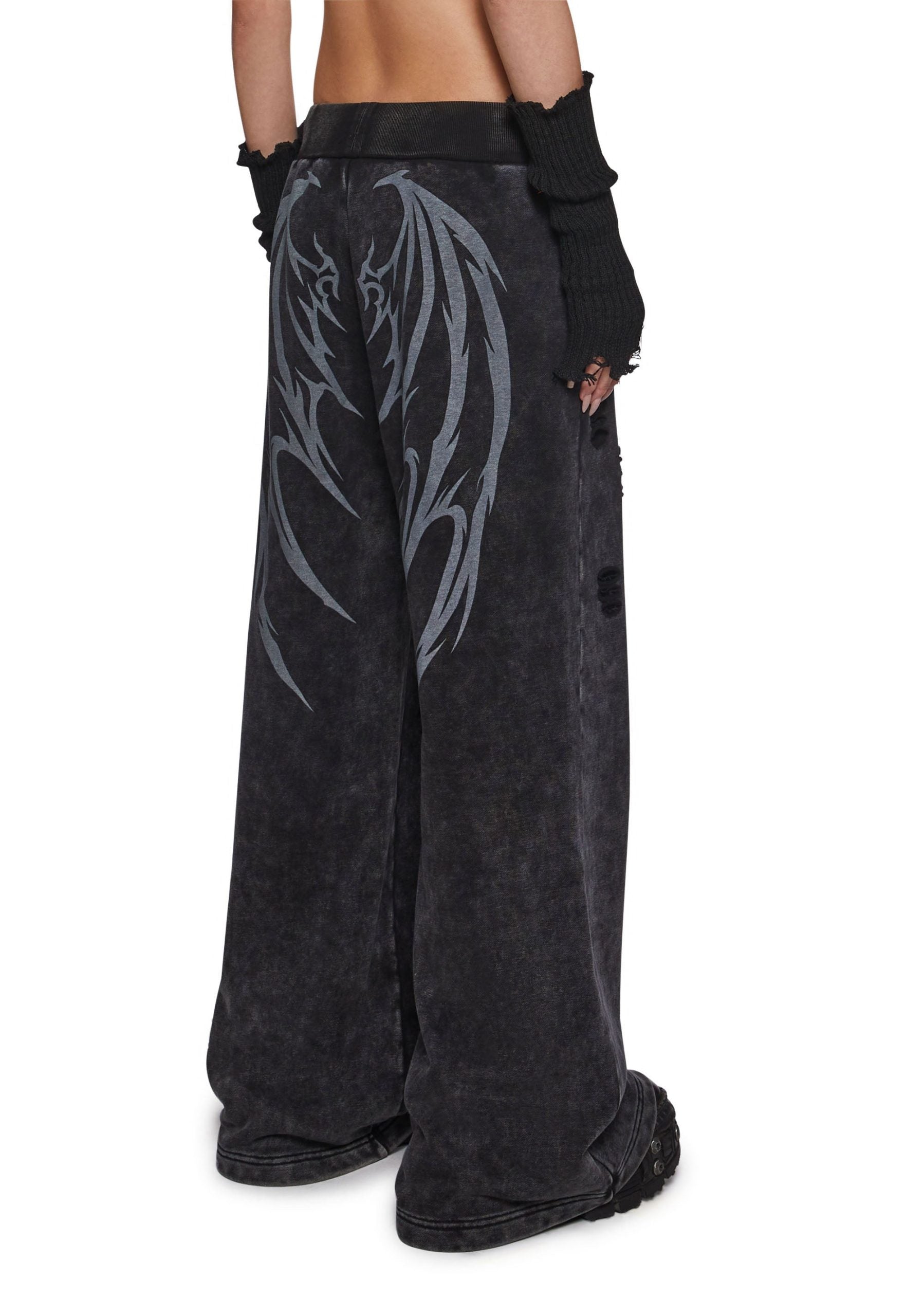Death Rock Wings Wide Leg Sweatpants