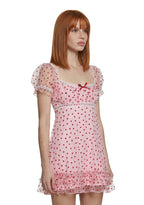 Romantic Words Babydoll Dress – Pink