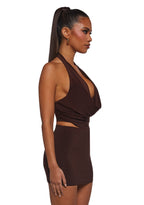 Chart Topper Skirt Set – Brown