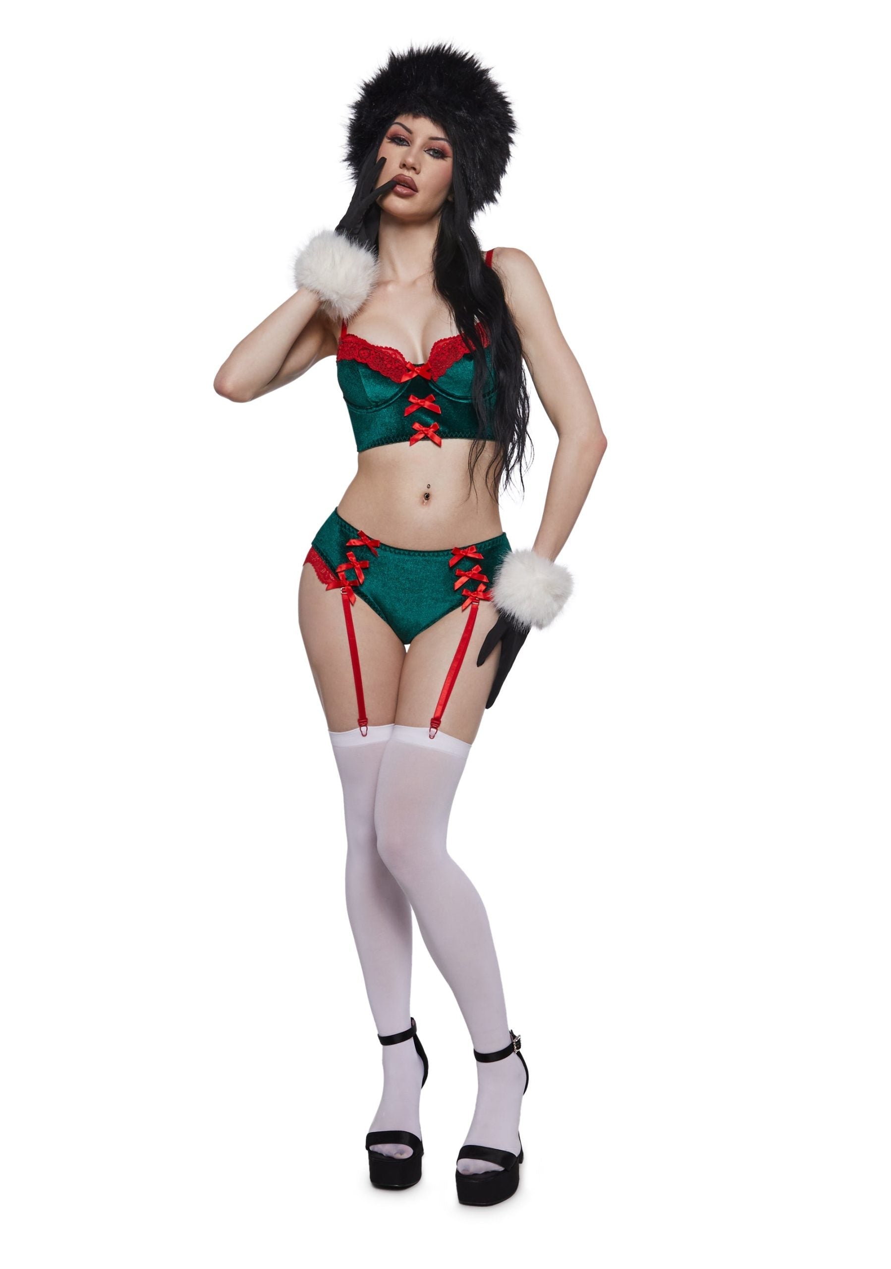 True Romance Lingerie Set – Green