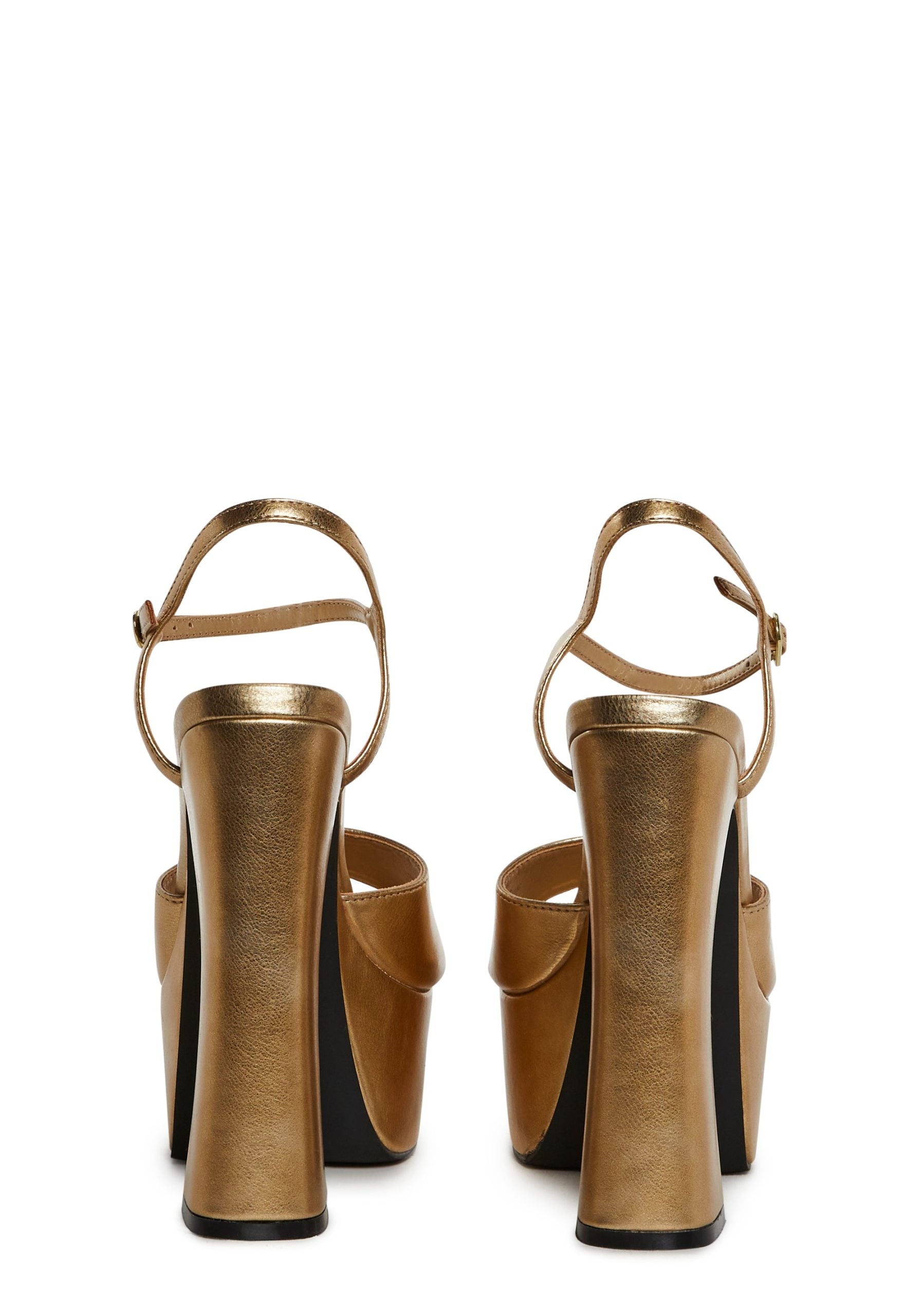 Revelation Platform Heels – Gold