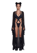 Sparkled Myths Hooded Duster – Black