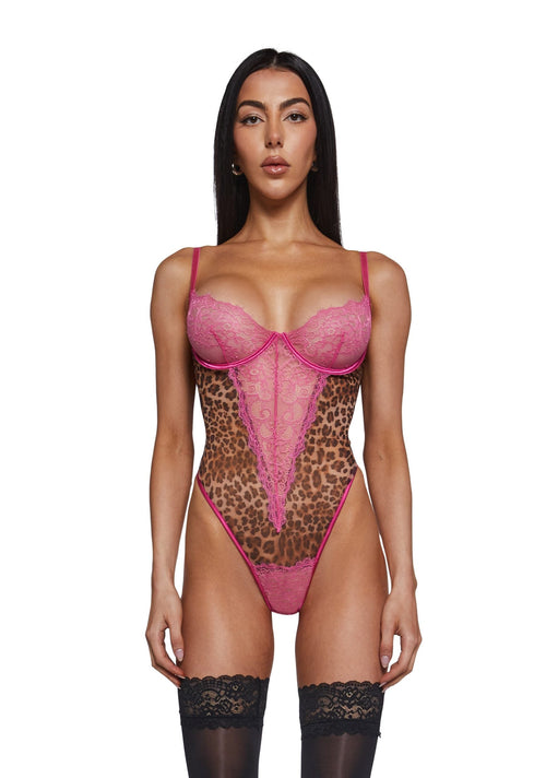 Animal Instincts Sheer Mesh Teddy