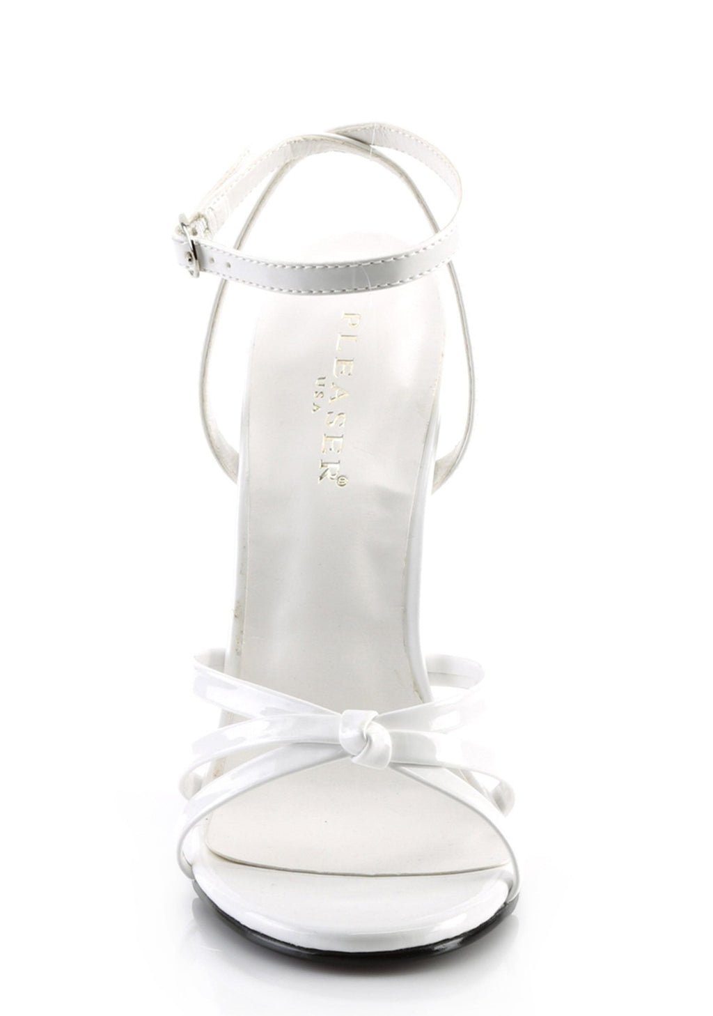 Domina-108 Strappy Ankle Wrap Sandals-White