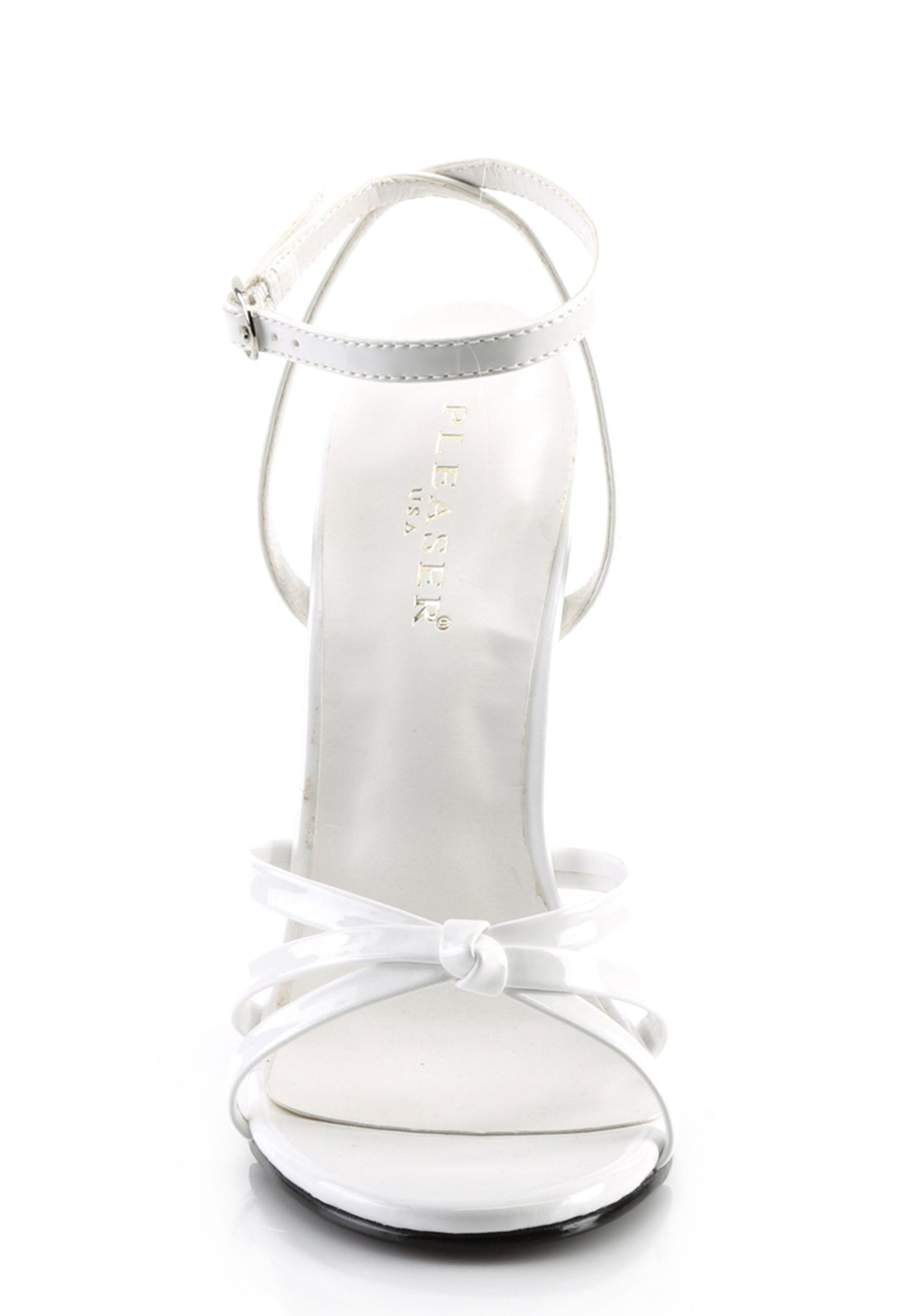 Domina-108 Strappy Ankle Wrap Sandals-White