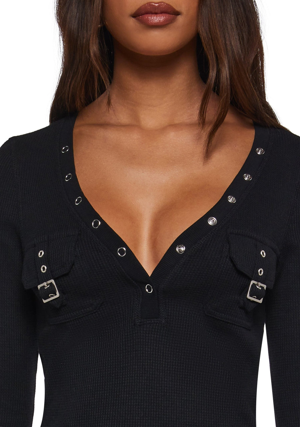 Brianna Long Sleeve Top – Black