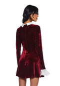 Macchiato Sessions Velvet Dress – Red