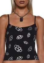 Ciska Brass Knuckle Crop Tank Top