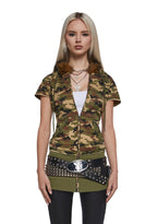 Texting U Camo Hoodie Mini Dress