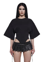 Team Player Corset T-Shirt – Black