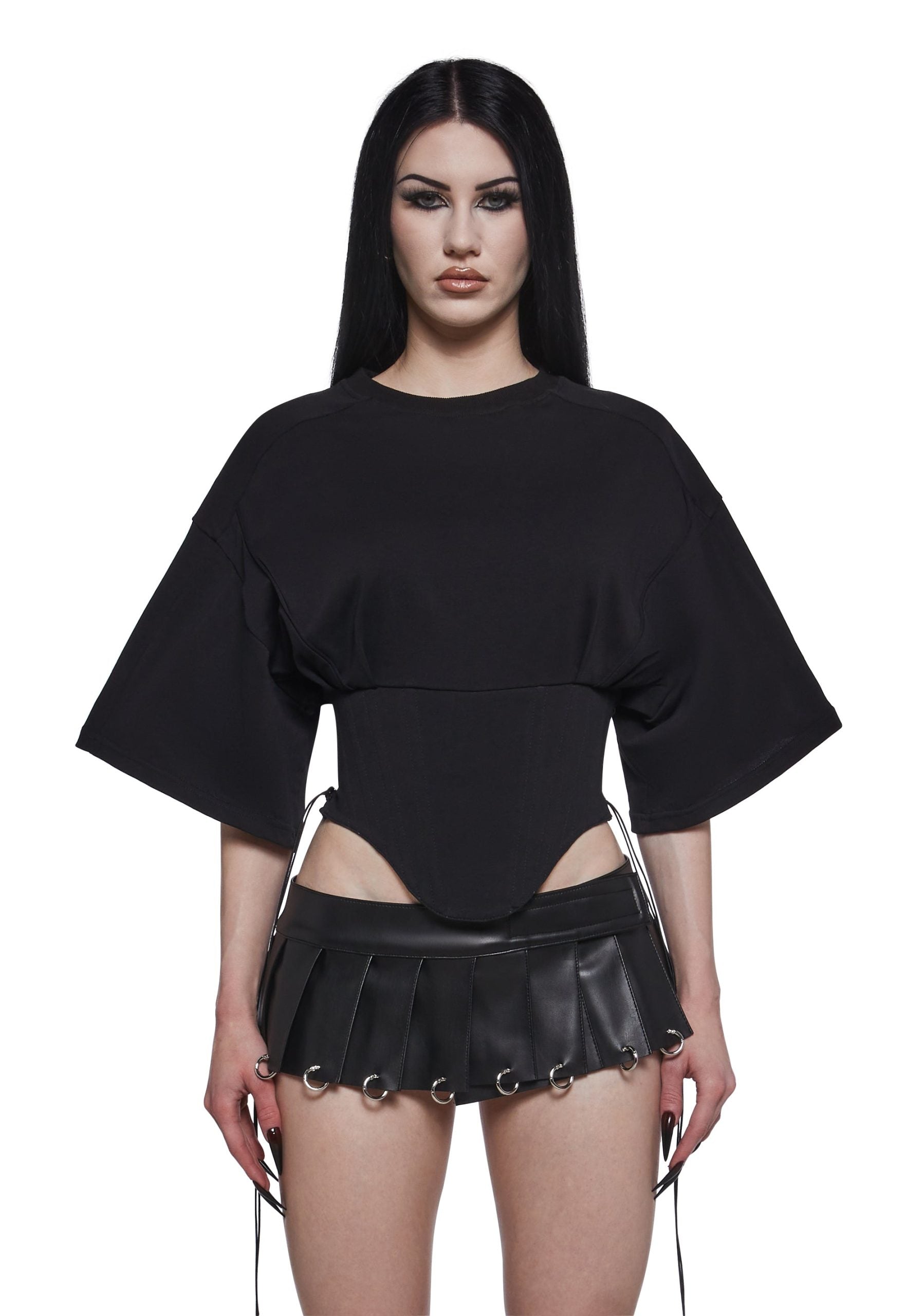 Team Player Corset T-Shirt – Black