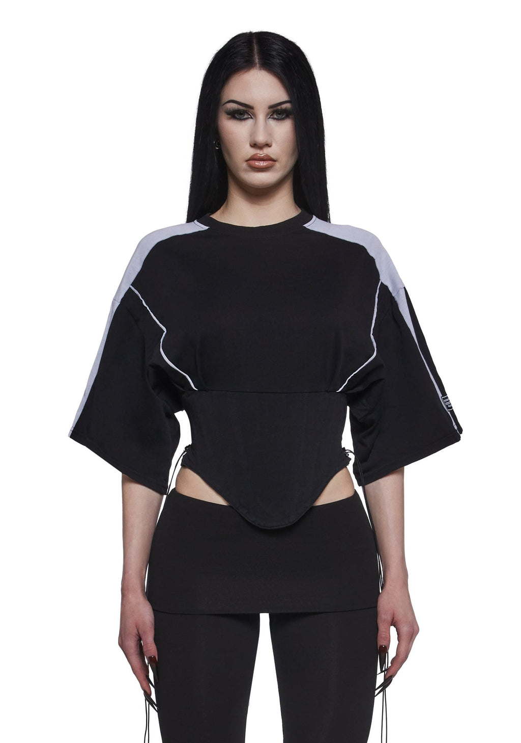 Team Player Corset T-Shirt – Black Washed