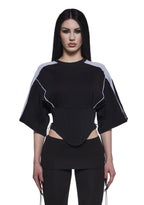 Team Player Corset T-Shirt – Black Washed