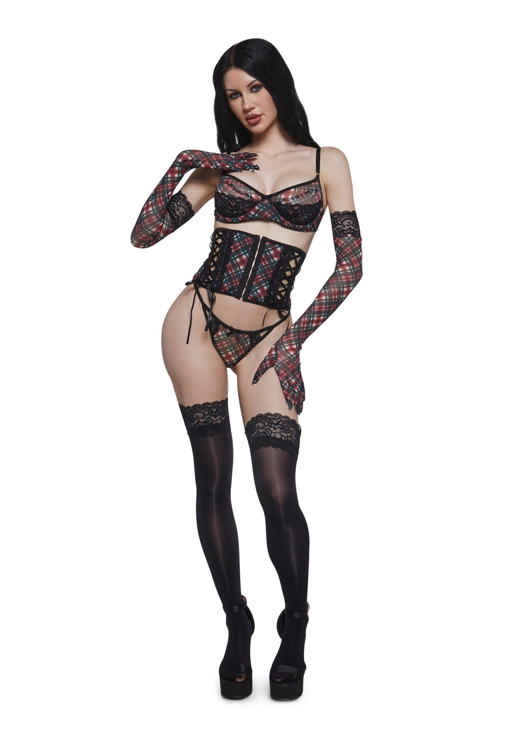 Plaid For You Lingerie Set