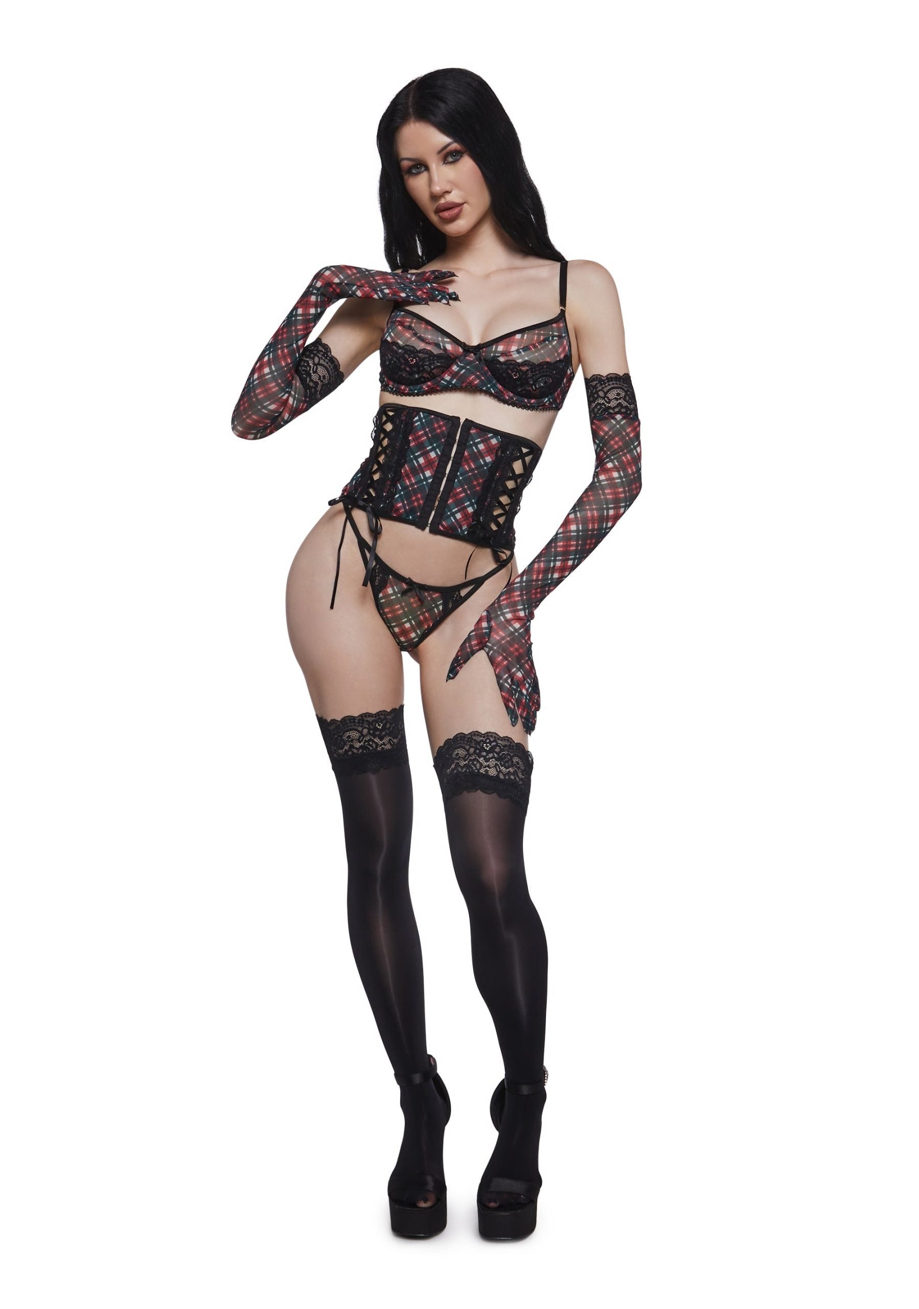 Plaid For You Lingerie Set