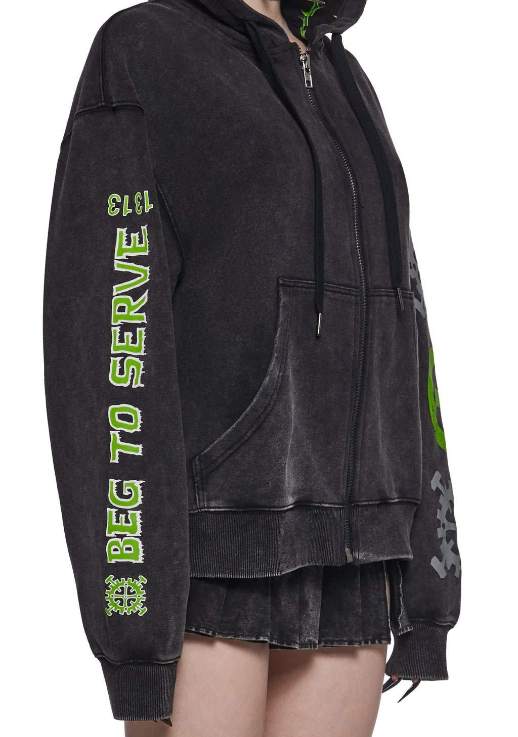 Black No.1 Washed Hoodie