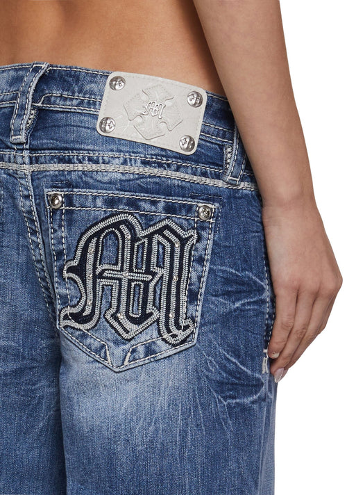 30″ Mid Rise Slim Wide Jeans