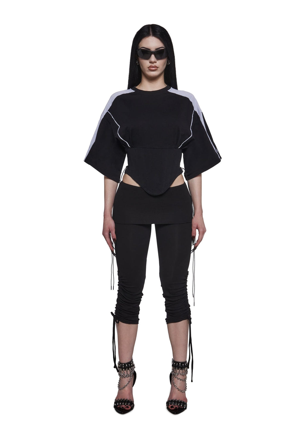 Team Player Corset T-Shirt – Black Washed
