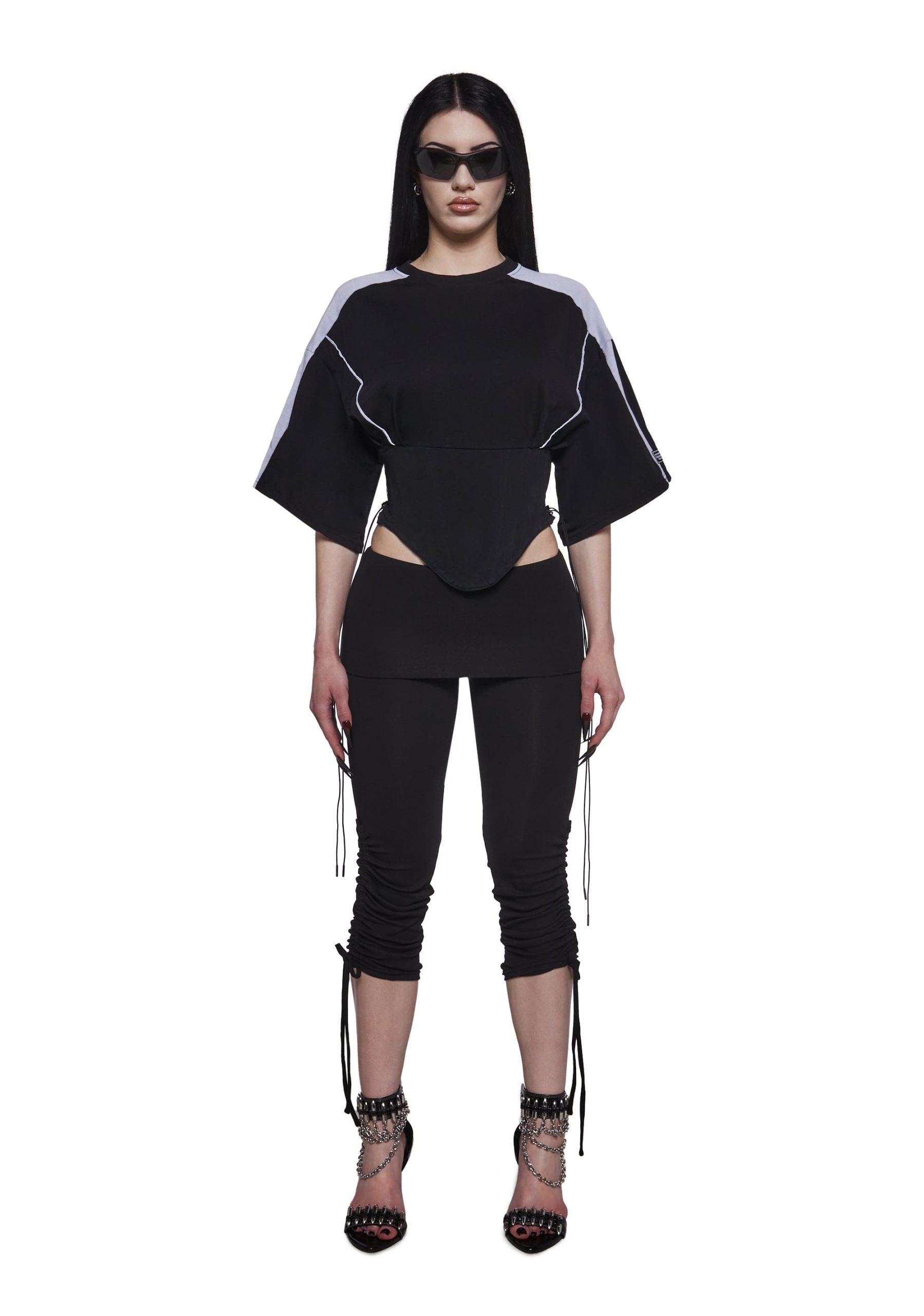 Team Player Corset T-Shirt – Black Washed