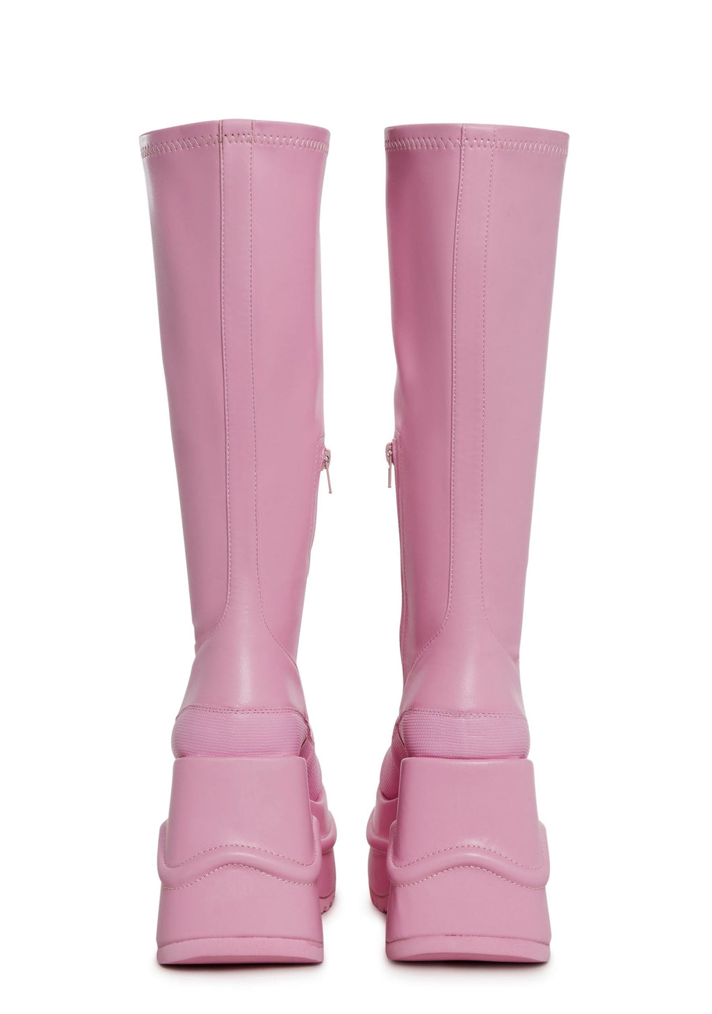 New Fans Wedge Stretch Boots – Pink