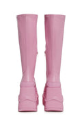 New Fans Wedge Stretch Boots – Pink