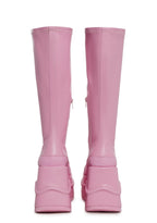 New Fans Wedge Stretch Boots – Pink