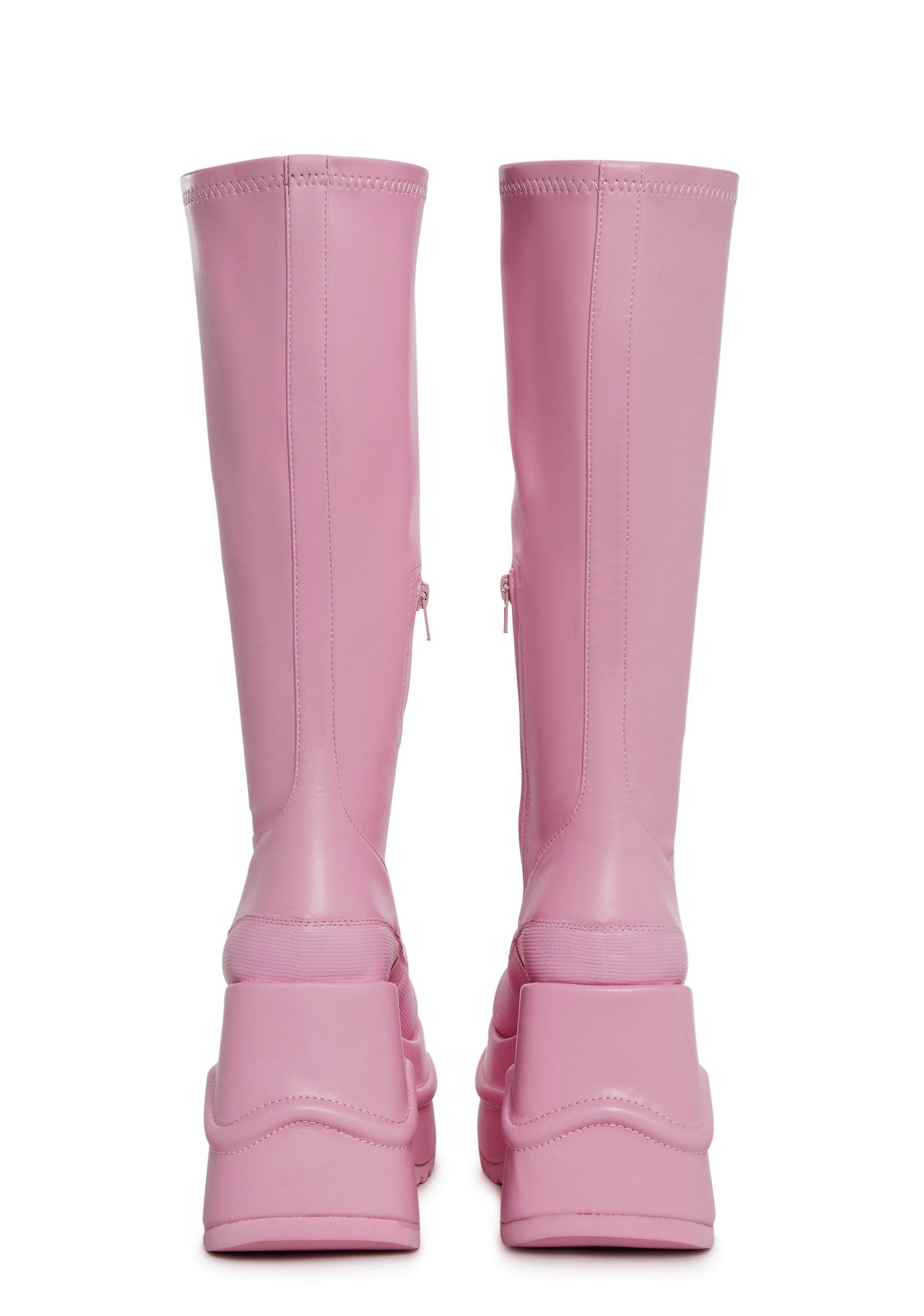 New Fans Wedge Stretch Boots – Pink